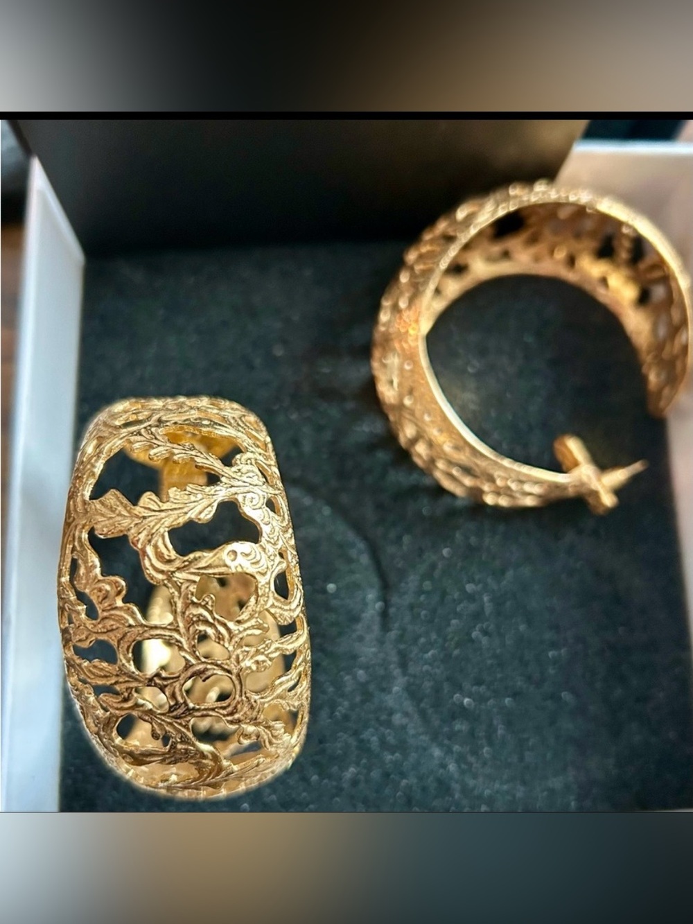 Christie Nicolaides Gold Filigree Hoop Earrings - Picture 2 of 5